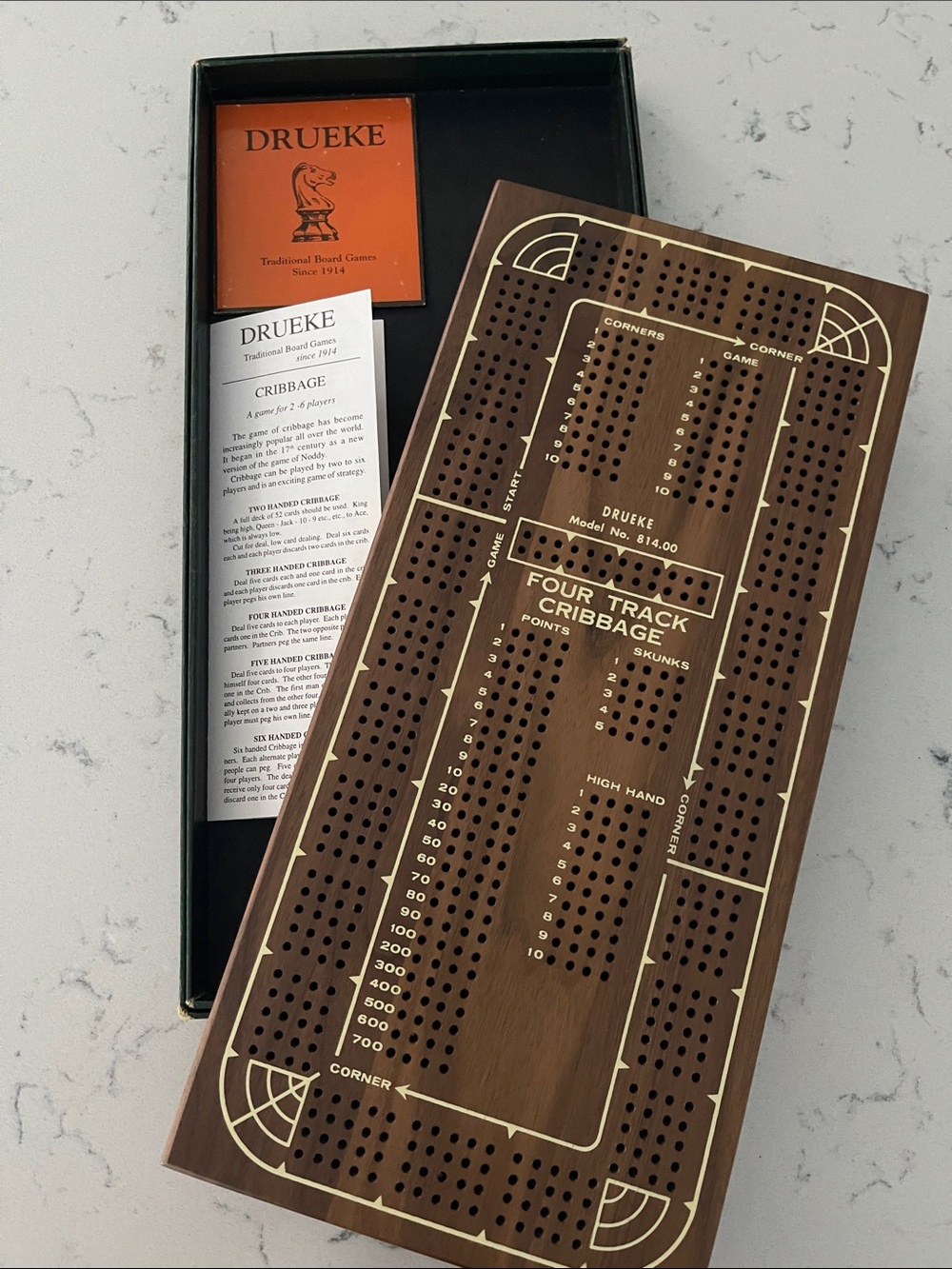 Four-Track Cribbage Board - Brown - Picture 2 of 8